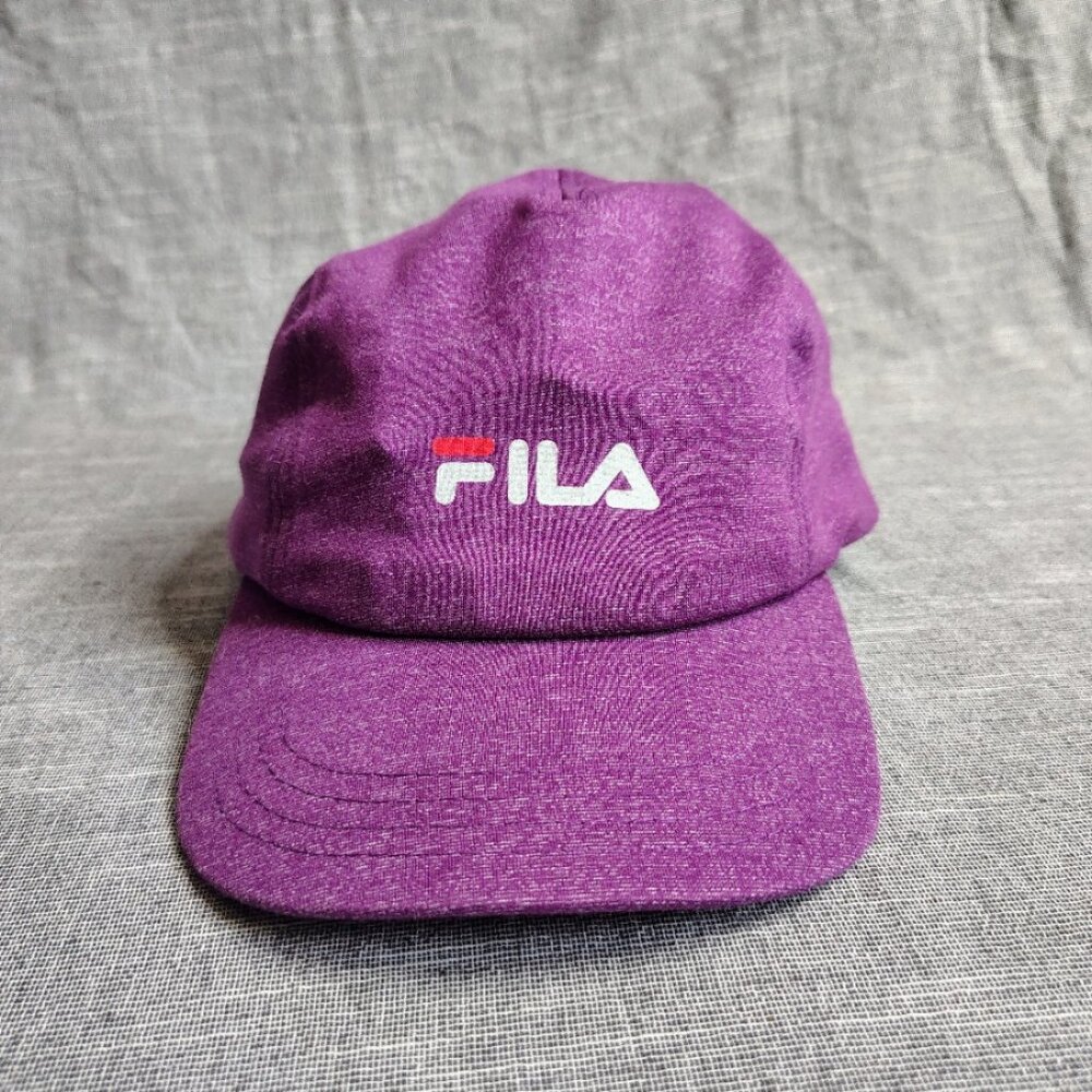 Fila Panel Hat Cap Strap Back Linear Big Logo Trail‎ Running Adjustable Women's
